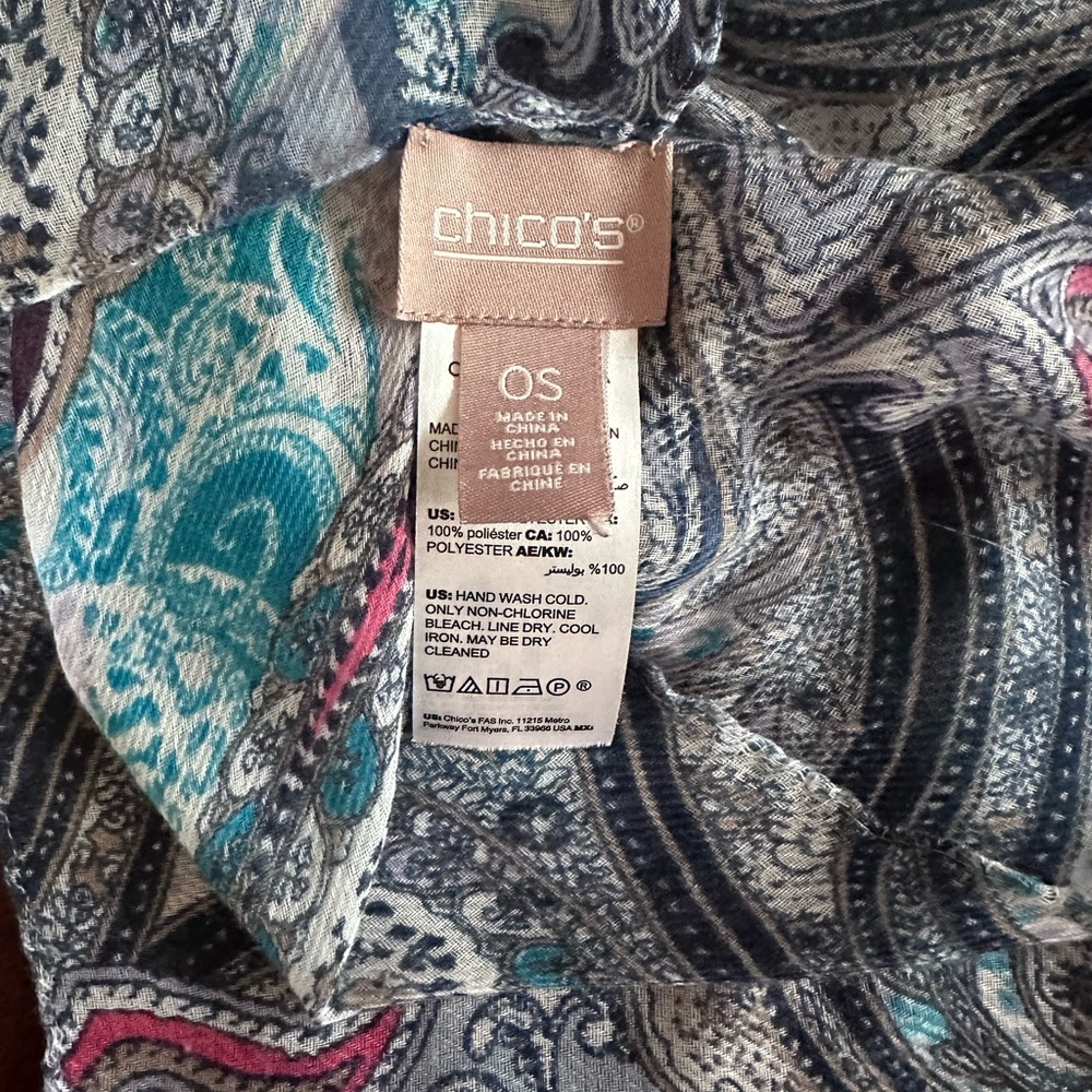 Chico’s Rectangular Multicolored Paisley Lightwei… - image 2